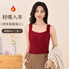 批发实力工厂秋冬款保暖免穿<b class='q'>文胸</b>无痕肌底衣外穿带胸垫背心女修身上衣