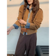 批发实体档口高级感慵懒风针织开衫女秋2025新款时尚洋气显瘦毛衣外套