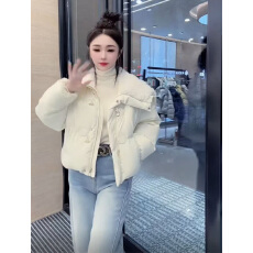 批发实体档口羽绒服女2025冬季新款韩版羊羔毛大翻领小个子面包服外套