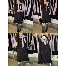 批发实体档口25冬新款法式设计感小众复古气质高级波点学院背心裙套装