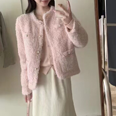 实体档口小香风毛呢外套女2025冬季新款气质富家千金宽松加厚夹克