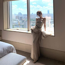 批发实体档口2025年新款气质穿搭时尚针织内搭<b class='q'>打底</b>抹胸长裙连衣裙女装