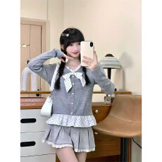 批发实体档口韩系甜美减龄波点拼接娃娃领T恤女秋新款长袖打底衫上衣