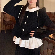 批发实体档口2025秋冬新款花边修身辣妹长袖t恤上衣娃娃领内搭<b class='q'>打底</b>衫