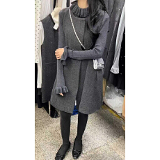 批发实体档口冬季新款韩版设计感<b class='q'>打底</b>衫学院背心裙百搭时尚两件套女