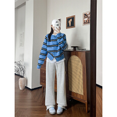 批发实力工厂<b class='q'>运动裤</b>女秋季2025新宽松阔腿休闲束脚美式小个子加绒卫裤