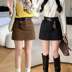 批发实体档口新款怀旧高腰包臀洋气半身短裙小个子穿搭<b class='q'>显瘦</b>复古裙子女