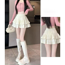 实体档口爆款好看芭蕾少女甜美可爱松紧短裙高级感层层蛋糕裙子女