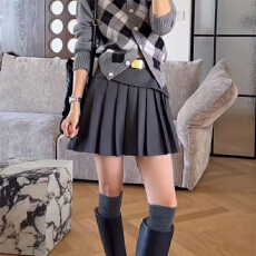 批发实体档口好看<b class='q'>气质</b>学院风a字百褶裙腰带灰色裙子高级半身裙短裙女