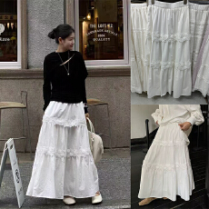 批发实体档口高端大气A字法式纯棉重工花边裙子显瘦时尚轻熟<b class='q'>休闲</b>长裙