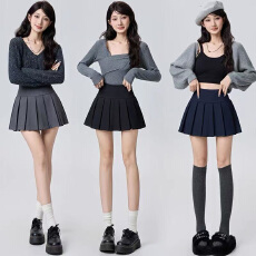 批发实体档口<b class='q'>新款</b>高腰2026A字包臀半身裙裤小个子防走光时髦西装裙裤