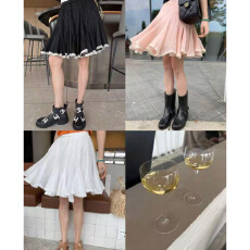 批发实体档口超火新款夏季少女高腰宽松半身短裙防走光淑女风裙子女款