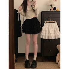 批发实体档口减龄蕾丝花边层次蛋糕裙子高腰少女显瘦腿长少女芭蕾裙女