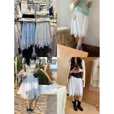 批发实体档口夏日纯欲风温柔户外减龄半身中裙韩版高腰舒适感裙子女款