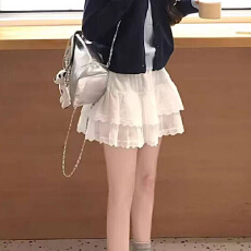 批发实力工厂春季法式蕾丝蛋糕短裙女<b class='q'>高腰</b>显瘦花边a字芭蕾蓬蓬半身裙