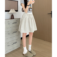 批发实力工厂2026夏季日系黑色半身裙女高腰宽松a字短裙小个子五分裙