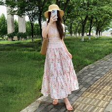 批发实力工厂碎花半身裙2026新款大方得体绝美a字伞裙<b class='q'>雪纺</b>蓬蓬蛋糕裙