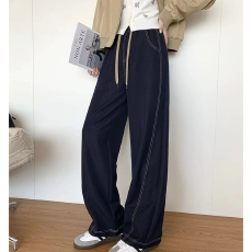 批发实力工厂高腰阔腿牛仔裤女2026秋季新款高个子加长<b class='q'>大码</b>胖mm直筒裤