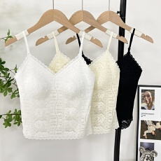 批发蕾丝吊带背心<b class='q'>文胸</b>一体式<b class='q'>女士内衣</b>无痕带杯垫聚拢上托内搭外穿