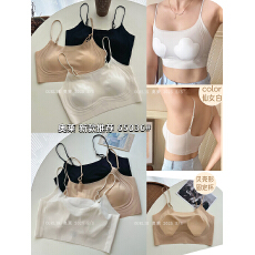 批发美背内衣女2025新款夏季<b class='q'>超薄</b>杯大胸显小露背<b class='q'>文胸</b>罩一体式抹胸