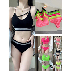 批发2025新款高颜值休闲运动时尚美背<b class='q'>内衣</b>丁字裤打底<b class='q'>内裤</b>两件套装