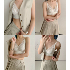 批发2025秋性感深V<b class='q'>抹胸</b><b class='q'>文胸</b>一体美背蕾丝内衣女聚拢防下垂调整型