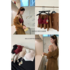 批发现货亮闪细肩带发热内衣女红色结婚秋冬暖肌小胸聚拢薄款无痕<b class='q'>文胸</b>