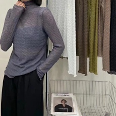 批发半高领法式蜂窝蕾丝打底衫早秋新款内搭高级感洋气百搭网纱上衣女