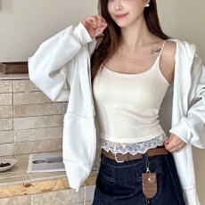 批发秋季新款磨毛带胸垫蕾丝边吊带美背<b class='q'>文胸</b>一体背心女内搭打底上衣潮