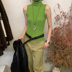 批发实体档口2025早秋新款韩版百搭圆领无袖针织背心女修身打底衫上衣