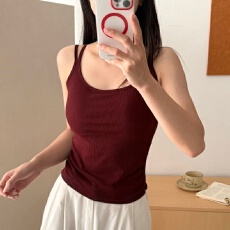 批发实体档口磨毛吊带背心女美背<b class='q'>文胸</b>一体内衣外穿带胸垫内搭打底上衣