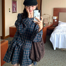 批发实体档口2025秋装新款甜美温柔风娃娃领<b class='q'>连衣裙</b>女白色泡泡袖衬衫裙