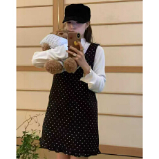 批发实体档口冬新款法式设计小众复古气质高级感背心<b class='q'>连衣裙</b>内搭套装潮