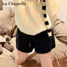 批发实力工厂韩系羊羔毛绒阔腿<b class='q'>短裤</b>女秋冬季高腰宽松显瘦打底加绒靴裤