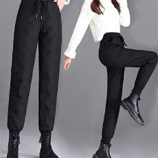 批发实力工厂新款羽绒裤女白鸭绒加厚时尚棉裤宽松打底裤保暖防风裤子