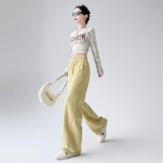 实力工厂阔腿裤新款女暖绒加厚一条过冬拒绝臃肿美式宽松直筒裤潮