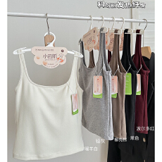 批发实力工厂2025秋季热壳纳米绒秋季吊带女打底美背工字带胸垫上衣潮