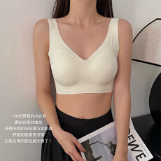 批发实力工厂粉底液无痕内衣<b class='q'>女士</b>无钢圈聚拢固定杯背心式抹胸<b class='q'>文胸</b>美背