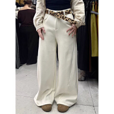 批发实体档口新款爆款加厚加绒<b class='q'>婴儿</b>绒高腰宽松拖地气质毛呢休闲<b class='q'>裤</b>长<b class='q'>裤</b>