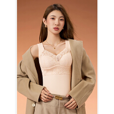 批发实力工厂<b class='q'>秋</b>冬蕾丝保暖背心双面磨毛打底内衣免穿文胸无痕保暖背心