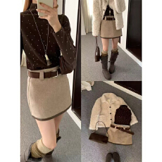 批发实体档口新款港味怀旧复古风高腰半身短裙气质舒适逛街<b class='q'>显瘦</b>裙子女