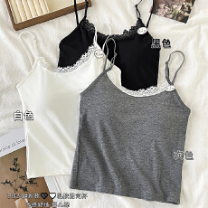 批发实力工厂甜美蕾丝边镂空美背吊带女春夏<b class='q'>百搭</b>背心带胸垫内搭上衣潮