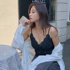 批发实力工厂法式纯欲<b class='q'>百搭</b>蕾丝吊带背心修身内搭美背带胸垫薄款<b class='q'>内衣</b>女