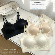 批发实力工厂睫毛蕾丝吊带美背<b class='q'>文胸</b><b class='q'>大码</b>无钢圈聚拢无痕大胸显小内衣