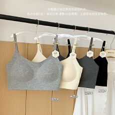 批发实力工厂纯棉双肩美背衣架双肩带<b class='q'>文胸</b>女无痕棉感<b class='q'>聚拢</b>防显瘦内衣
