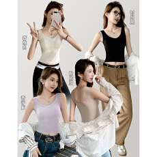 批发实力工厂无痕带胸垫吊带背心<b class='q'>文胸</b>一体式打底内搭<b class='q'>大码</b>胖mm冰丝外穿