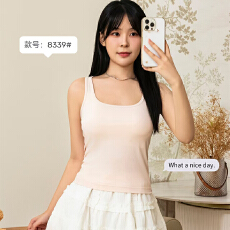 批发实力工厂美背吊带<b class='q'>背心</b>外<b class='q'>穿</b>带胸垫美式甜又辣妹风白色打底上衣女夏