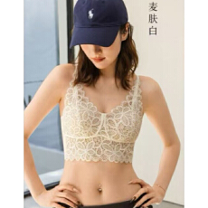 批发实力工厂法式吊带文胸一体背心女士细肩带美背内搭外穿带胸垫<b class='q'>内衣</b>