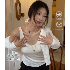 批发实力工厂莫代尔吊带背心女内搭带胸垫<b class='q'>文胸</b>一体打底内衣防走光上衣