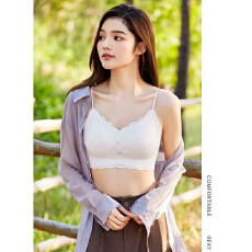 批发实力工厂夏季性感蕾丝美背<b class='q'>内衣</b>女V领聚拢防下垂吊带抹胸式文胸潮